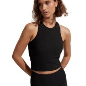 Varley Let's Move Rib Kempton Bra Size XS Stretch Black NWT Sleeveless $60